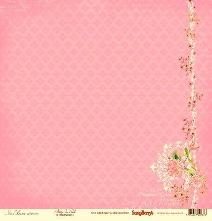 Papier do scrapbookingu jednostronny 30,5 x 30,5 cm IN BLOOM 12 szt. ScrapBerry`s